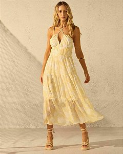 Vestido Longo Chiffon Estampado