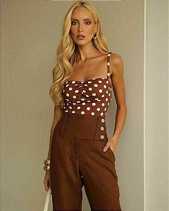 Body Drapeado Busto Poá