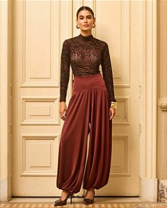 Calça Baloon Jersey Pala Cintura