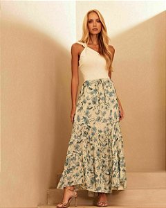 Saia Midi Volante Estampada
