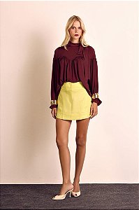 Minissaia 100% linho pespontado