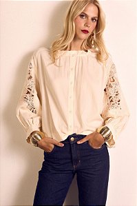 Camisa Renda Manga Bufante