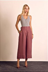 Calça Pantacourt Pespontos 100% linho