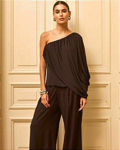 Blusa Jersey Ombro Único Capa