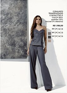 Conjunto Transpassado com Botões e Calça