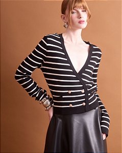 Cardigan Tricot Listrado