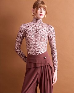 Body Manga Longa Onça