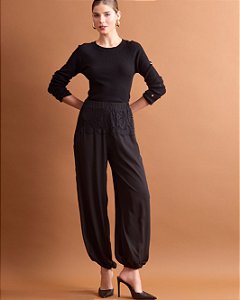 Calça Aladim Chiffon e Renda