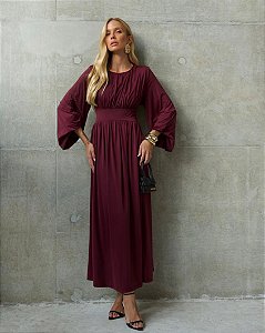 Vestido Jersey Drapeado Cintura