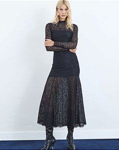 Vestido Renda Manga Longa
