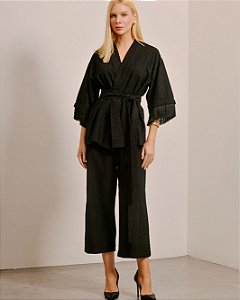 Conjunto Kimono e Calça Franjas