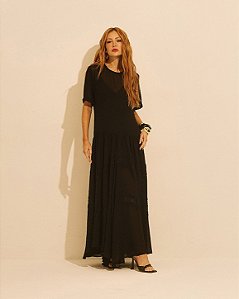 Vestido Chiffon Renda Provence