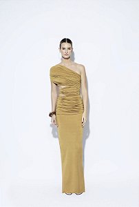 Vestido Florencia Jersey Longo Bronze