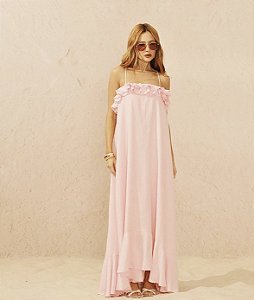 Vestido Linho Babados Busto