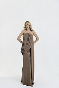 Vestido Longo Viola Marrom