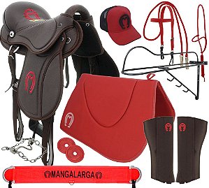 Sela Mangalarga Marchador Soft Marrom Kit Vermelho