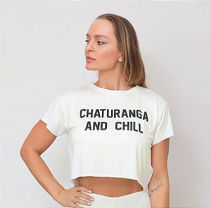 T-shirt Yoga Cropped Off White - Chaturanga and Chill