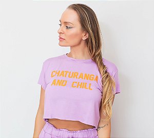 T-shirt Yoga Cropped Lilás - Chaturanga and Chill