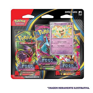 Pokémon Blister Triplo ME02 Fogo Fantasmagórico - Whimsicott