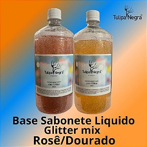 Kit 2 Base para Sabonete Liq. com Glitter Rosê e Dourado
