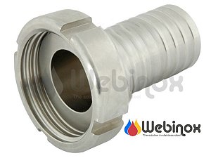 Niple Porca Adaptador SMS 3" x Espigão para Mangueira de 3" 304