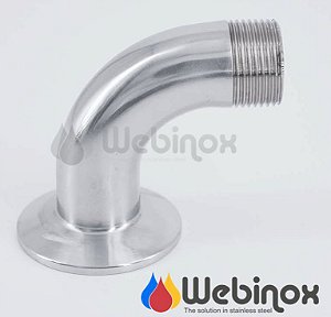 Curva 90º Triclamp 1" x BSP/N 1" Aço Inox 304