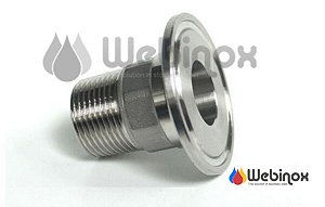 Niple Adaptador TC 1" - 1.1/2" x NPT/N Macho 3/4" Aço Inox 304