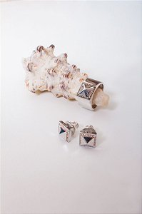Conjunto Prata Microzircônias Rosé