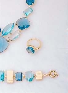 Anel Cristal Azul 14mm