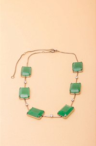 Colar Rd Negro Cristal Esmeralda
