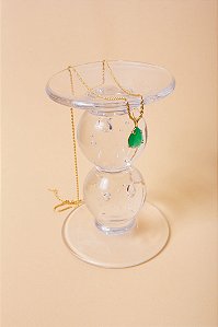 Gargantilha Ouro Gota Esmeralda