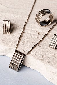 Gargantilha Linhas Prata Leve