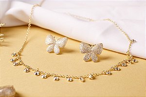 Brinco Borboletas Douradas