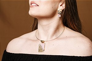 Gargantilha Circular Duo Rosa