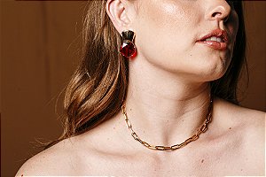 Gargantilha Ouro Elos Retangulares