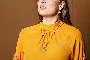 Colar Flor de Malaquita