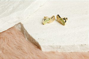 Brinco Meia Esfera Verde e Branco