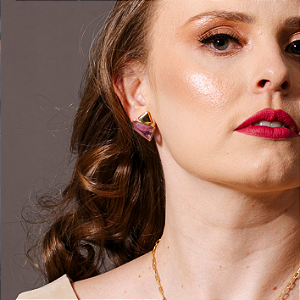 Brinco Alice - Ouro 18k com Ametista