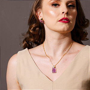 Gargantilha Alice - Ouro com Ametista