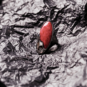 Anel Negro Feldspato Vermelho