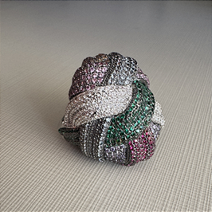 Anel Prata 925 Microzircônias Coloridas