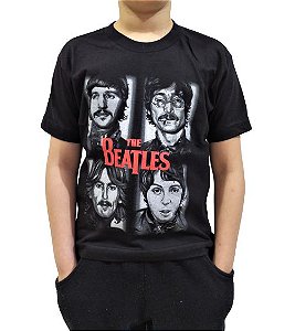 Camiseta Infantil Preta The Beatles