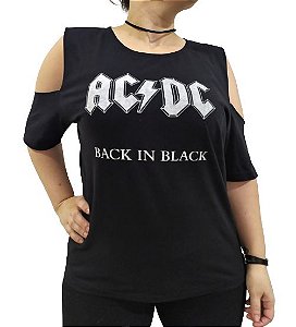 Camiseta Ombro Vazado Ac/dc