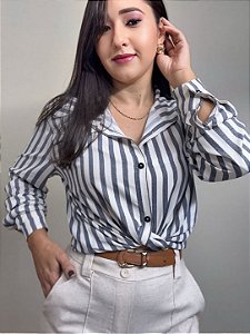 CAMISA FEMININA LISTRADA DARK COLOR