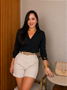 CAMISA FEMININA BLENDA PRETO
