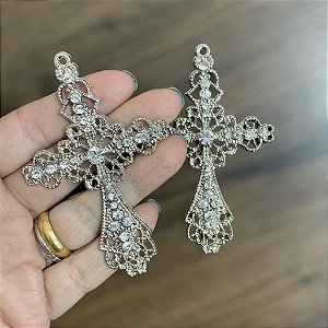 Cruz grande para terço de noiva strass