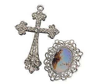 São Francisco de Assis Kit cruz e entremeio para confecção de terços