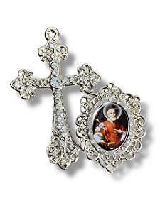 São Felipe Neri kit Cruz e entremeio para terço católico