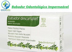Babador Descartável Odontológico Impermeável Branco C/100