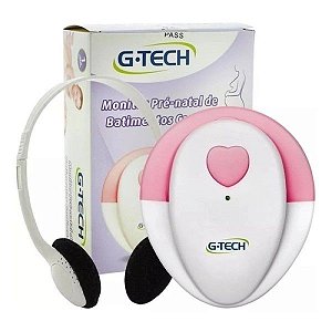 Detector Fetal Portátil G-Tech Digital Rosa Pré-Natal